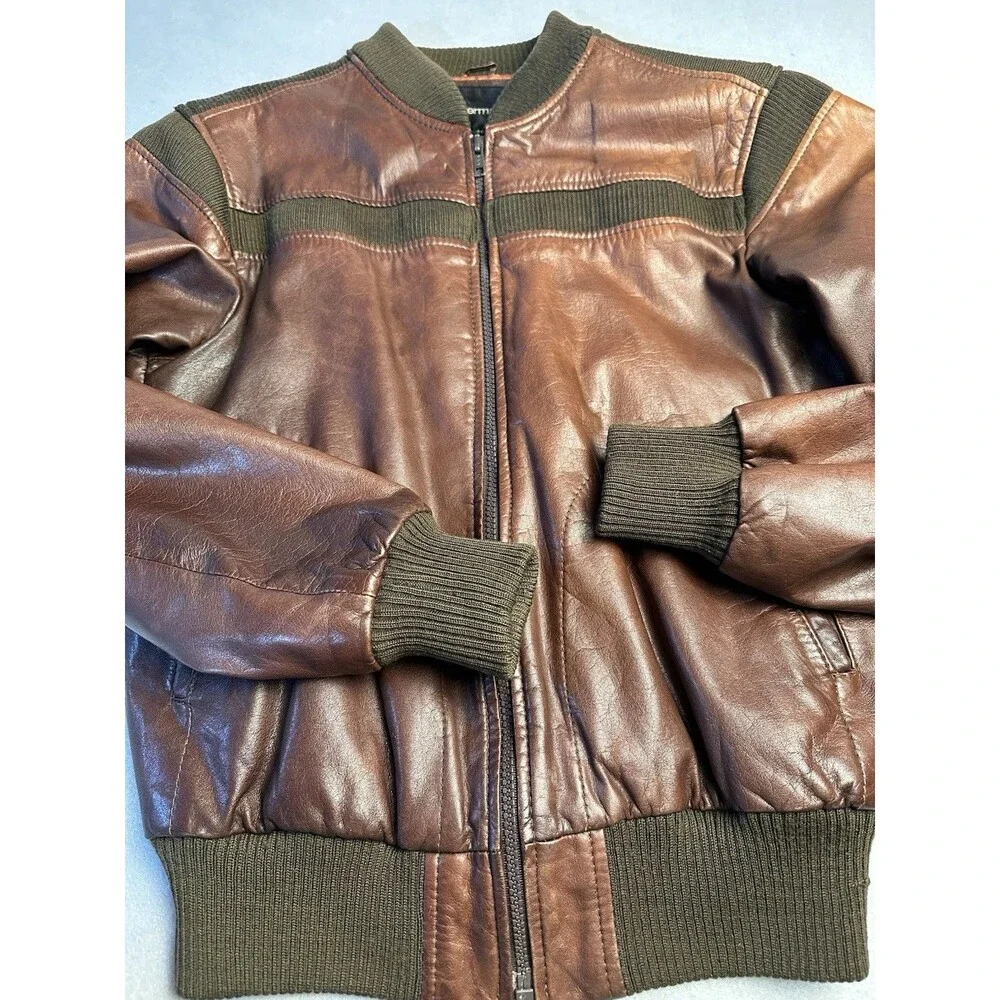 Silverman’s Vintage Drum Dyed Leather Bomber Jacket Size 36